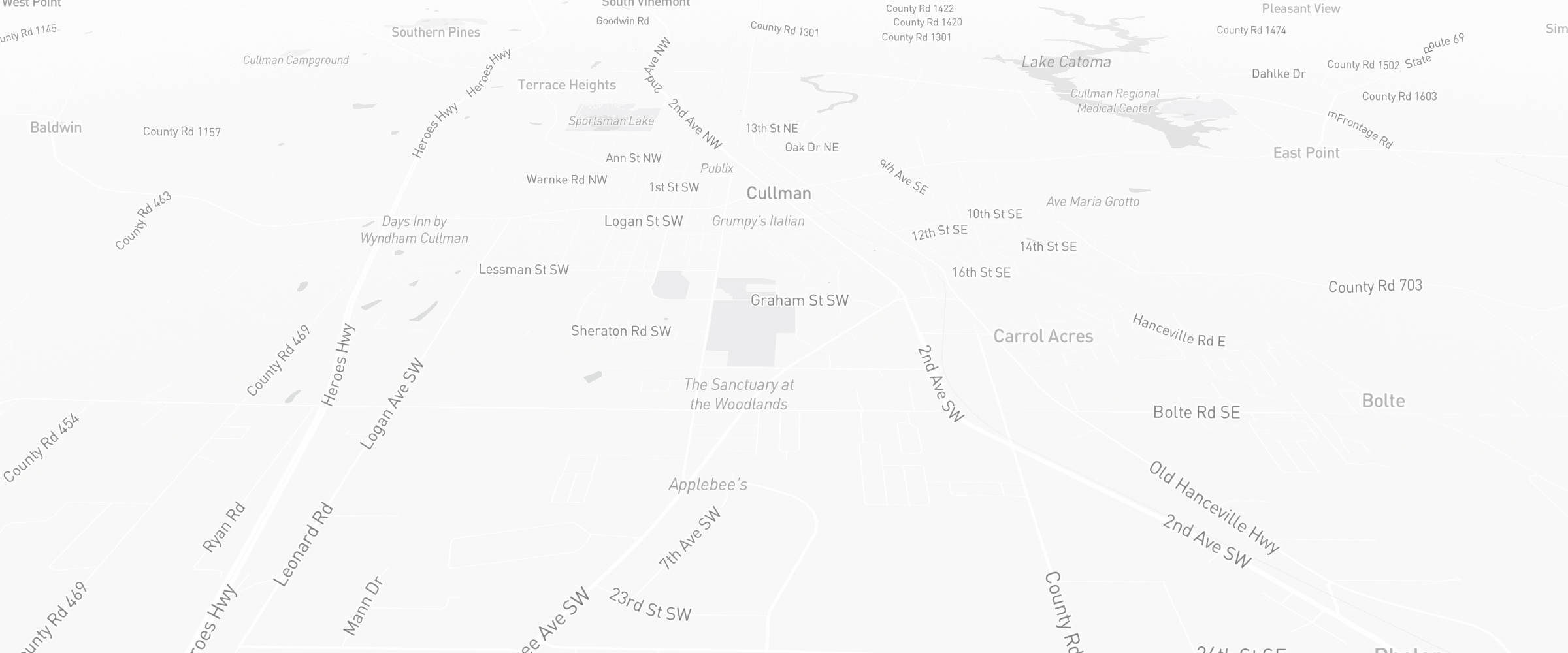 Neighborhood map of Cullman, AL — the area served by Life Insurance Agents of Cullman Group